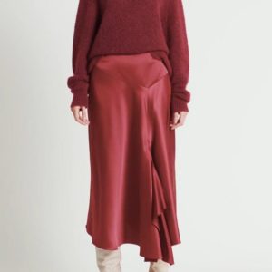 Sass & Bide Caress Midi A-Line Skirt Cherry