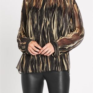 Sass & Bide Crave You Top Printed Silk Shirt Print