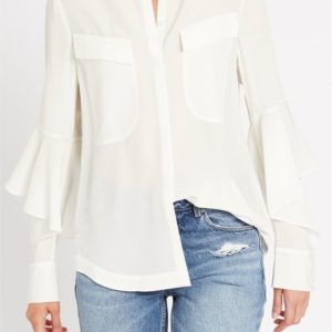 Sass & Bide Mystery Moon Relaxed Fit Silk Blouse Ivory
