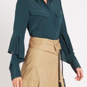 Sass & Bide Mystery Moon Relaxed Fit Silk Blouse Ocean Deep