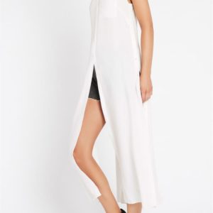 Sass & Bide Picture This Long Top Sleeveless Maxi Shirt Dress Ivory