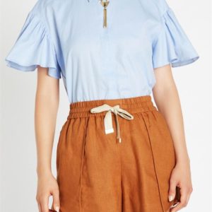 Sass & Bide The Heroes Top Short Sleeve Shirt Demi Blue