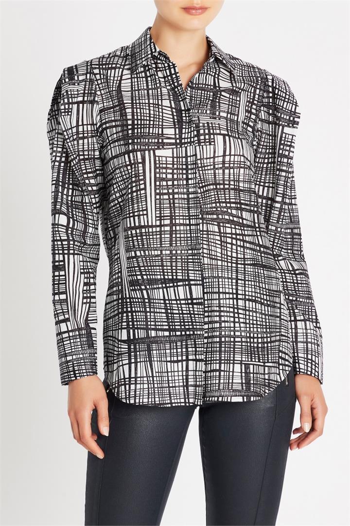 Sass & Bide Lucky Strike Top Button Up Shirt Print