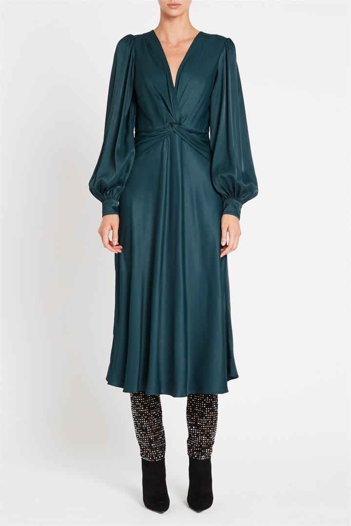 Sass & Bide A Perfect Dream Blouson Sleeve Midi Dress Ocean Deep