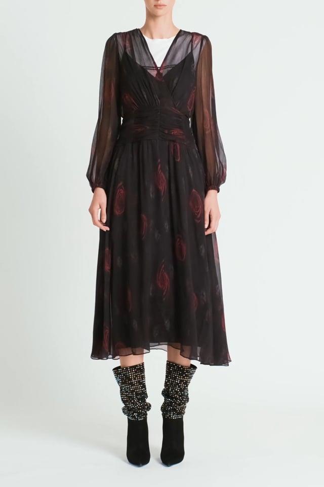 Sass & Bide Light As Air Floral Silk Midi Dress Print
