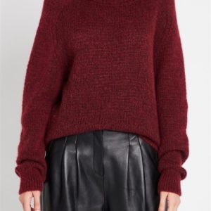 Sass & Bide The Outlier Knit Oversized Roll Neck Sweater Dark Cherry