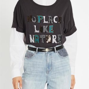 Sass & Bide No Place Like Nature Relaxed Fit Boxy Tee Washed Black