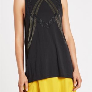 Sass & Bide The Great Tribute Relaxed Fit Swing Tank Black