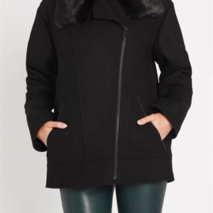Sass & Bide Chill Factor Soft Tailored Oversized Biker Jacket Black
