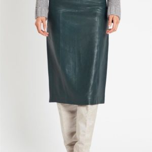 Sass & Bide Sublime Time High Waisted Leather Skirt Ocean Deep