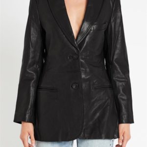 Sass & Bide Sublime Time Long Line Leather Jacket Black