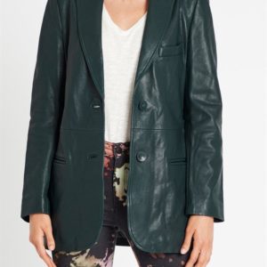 Sass & Bide Sublime Time Long Line Leather Jacket Ocean Deep