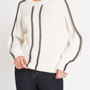 Sass & Bide The Chain Reaction Relaxed Fit Knit Sweater Cream