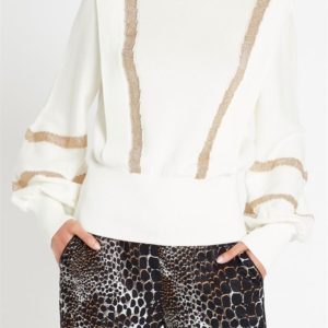 Sass & Bide Rulebreaker Relaxed Fit Knit Ivory Gold