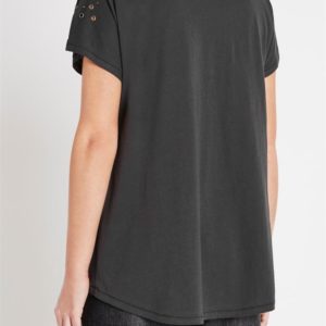 Sass & Bide Like A Punk Relaxed Fit Extended Shoulder Tee Faded Black