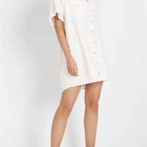 Sass & Bide Why So Serious Shift Boxy Mini Dress Ivory