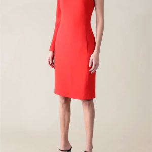 Carla Zampatti Demure And Daring Dress Red Crepe