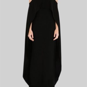 Carla Zampatti Onyx Crepe Winged Goddess Gown