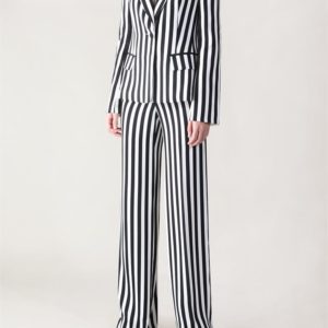 Carla Zampatti Black And White Stripe In Vogue Fluid Pant