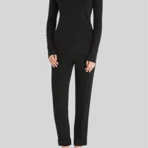 Carla Zampatti Onyx Crepe Cigarillo Cuff Pant
