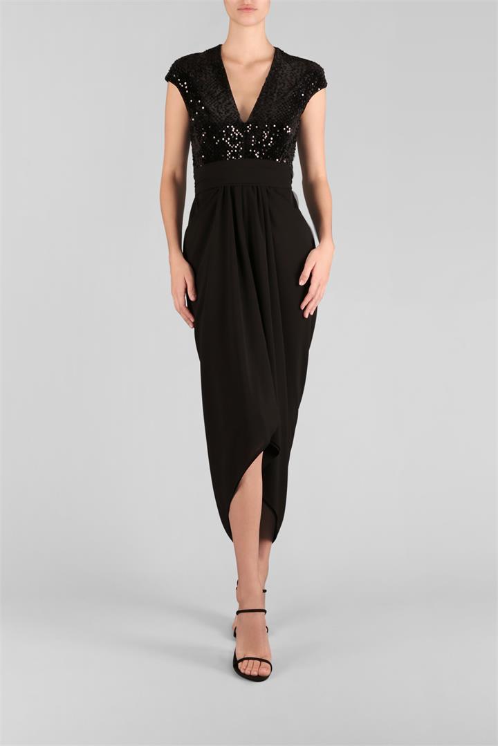 flowy black lace dress Plus Size Janelle Lace Up Dress main image 1