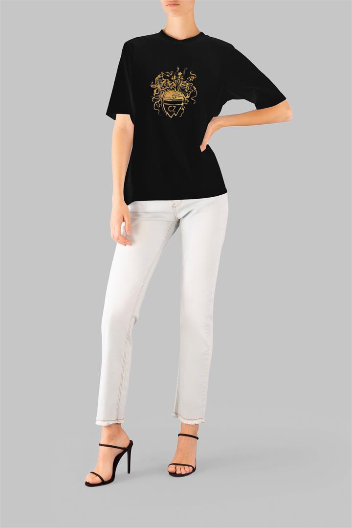 Carla Zampatti Black Caviar Carla Crest Tee