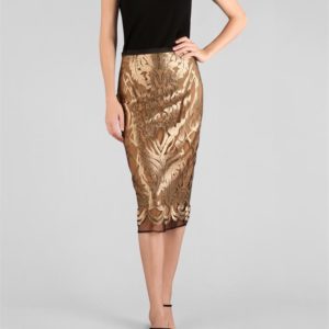 Carla Zampatti Bathed In Gold Skirt
