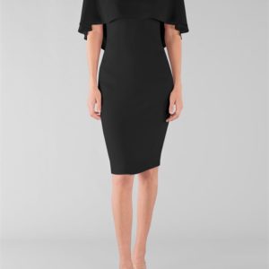 Carla Zampatti Black Crepe Cape Dress
