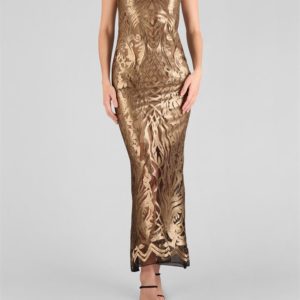 Carla Zampatti Bathed In Gold Gown