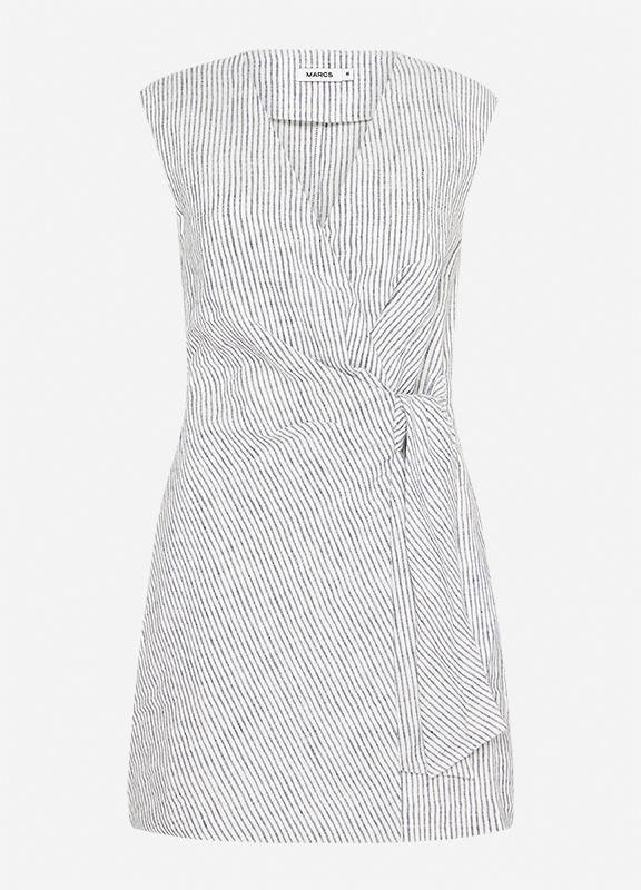 Marcs Railroad Stripe Linen Jumpsuit