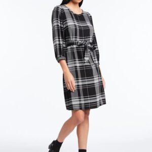 Marcs Claire Check Crepe Dress